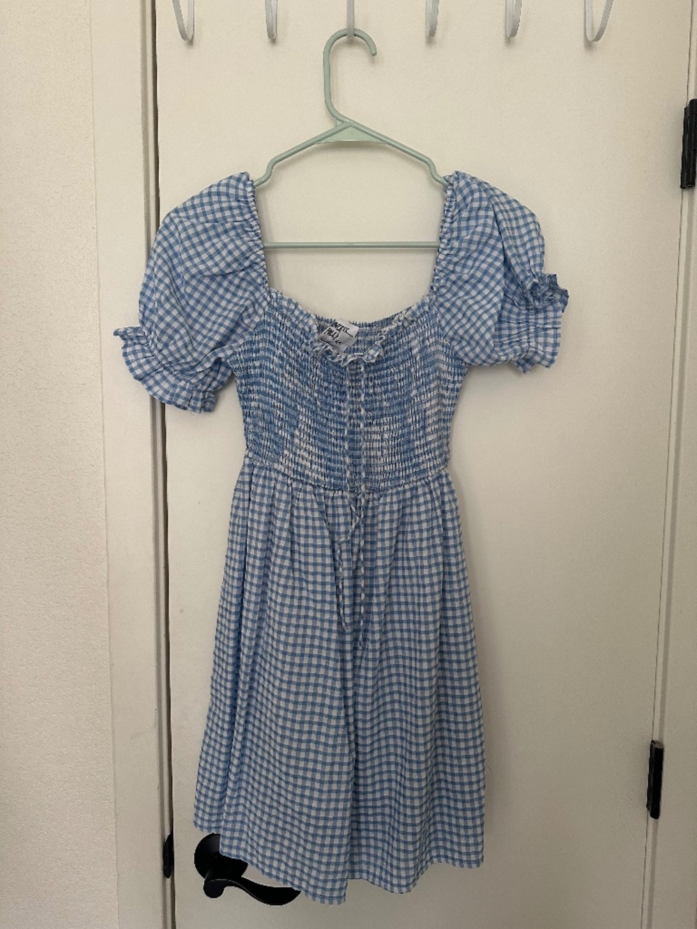 Princess Polly checkered ruffled sleeves dress